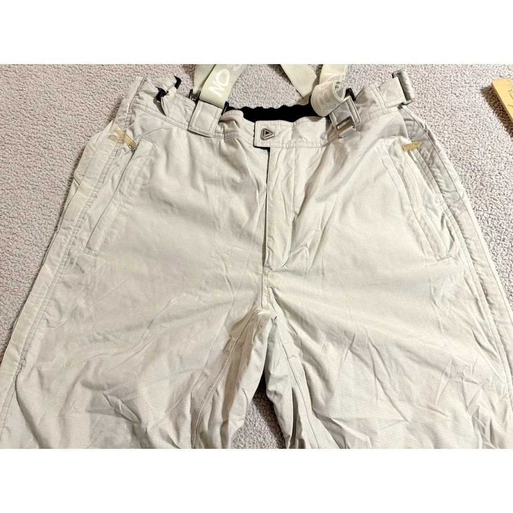KARBON Ski Pants Mens Large Gray Insulated Snowboard Suspenders Pockets